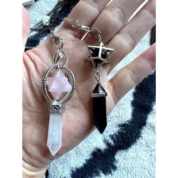 Merkaba Divination Quartz Crystal Pendulum - Picture 2 of 7